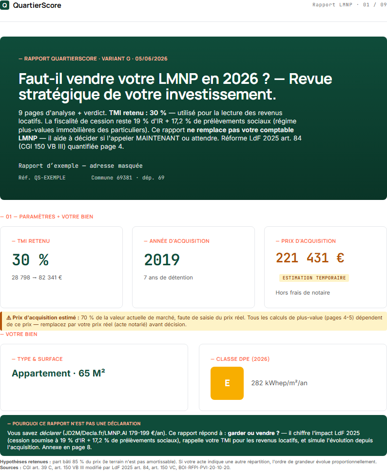 Rapport Investisseur LMNP — page 1