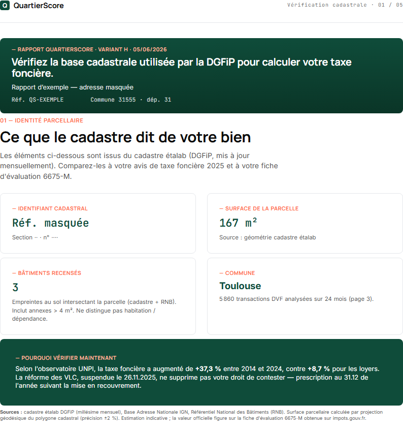 Vérification cadastrale — page 1